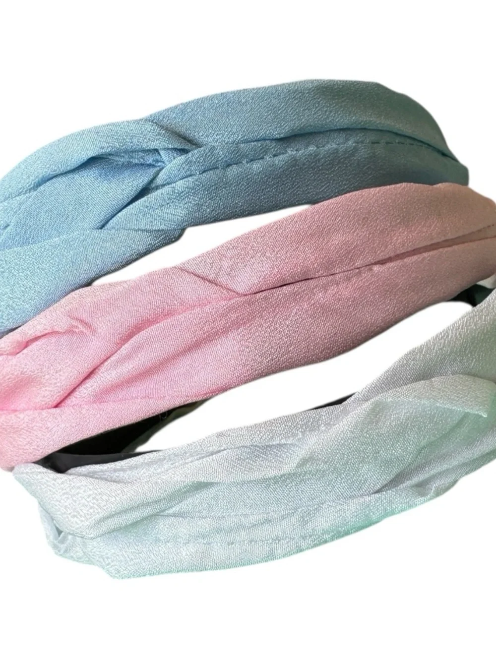 Satin Headband Set of 3 Plastic Base w/ Combs for Hold NWT Spring Colors 3/$15✨
